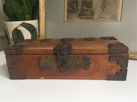 vintage wooden box with metal inside|second hand wooden boxes.